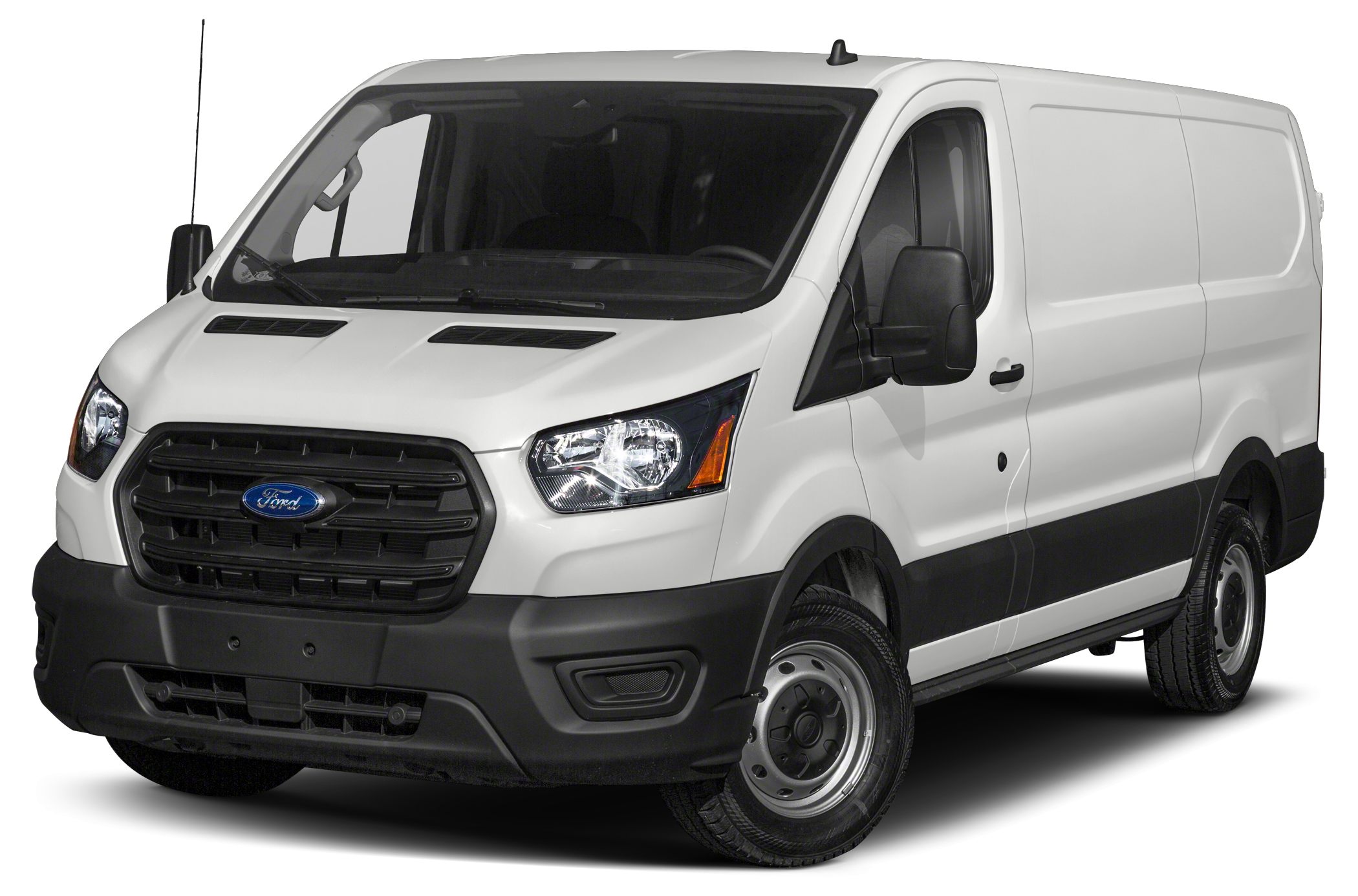 White Ford Super Duty pickup truck, front view, showcasing robust design and durability.