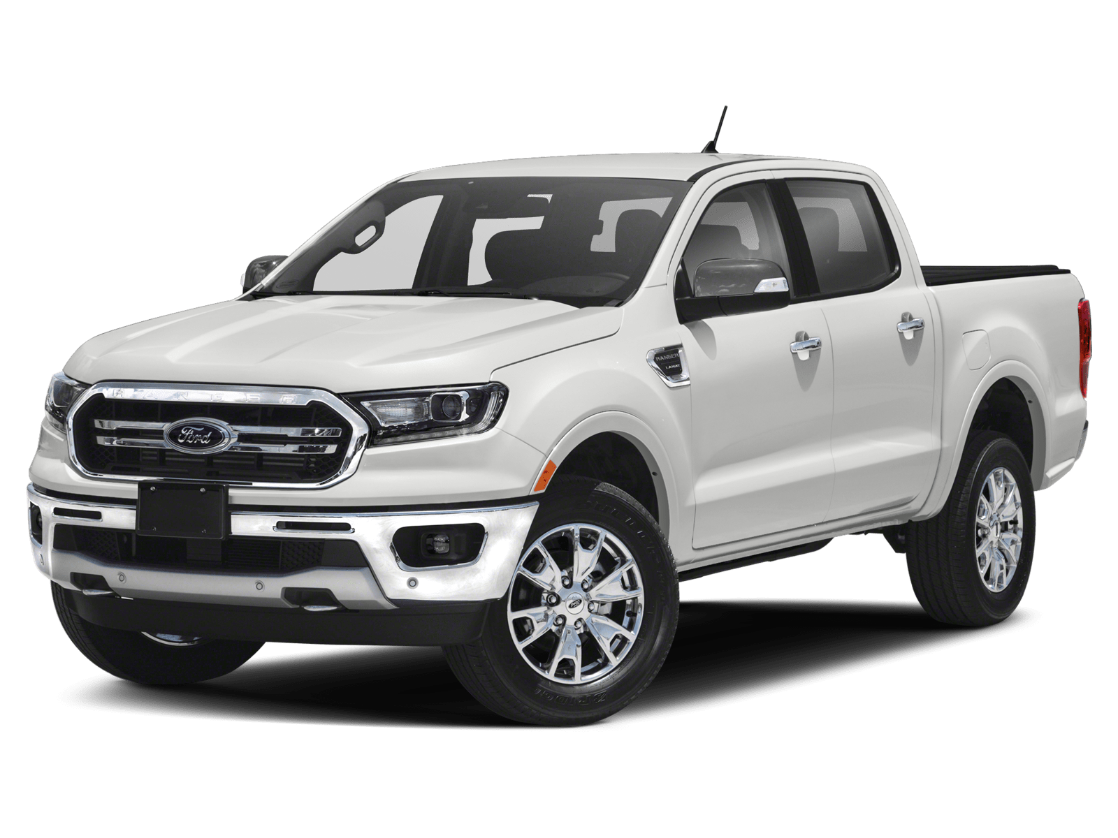 White Ford Super Duty pickup truck, front view, showcasing robust design and durability.